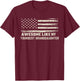 Awesome Like My Youngest Granddaughter Flag USA Fathers Day T-Shirt - T-Shirt | Maroon