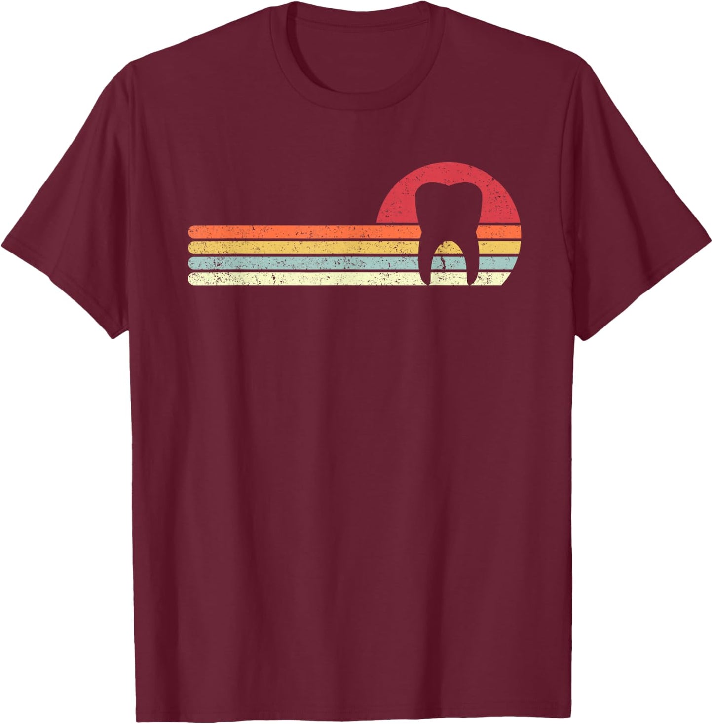Dentist Shirt. Retro Style Tooth T-Shirt - T-Shirt | Maroon