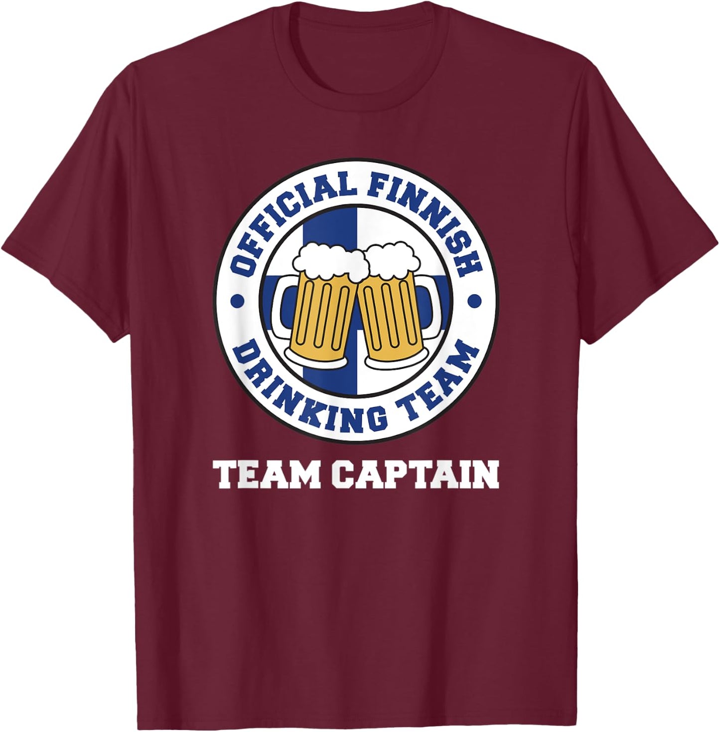 Official Finnish Drinking Team Captain T-Shirt - T-Shirt | Maroon