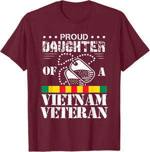 Proud Daughter of A Vietnam Veteran Small T-Shirt - T-Shirt | Maroon