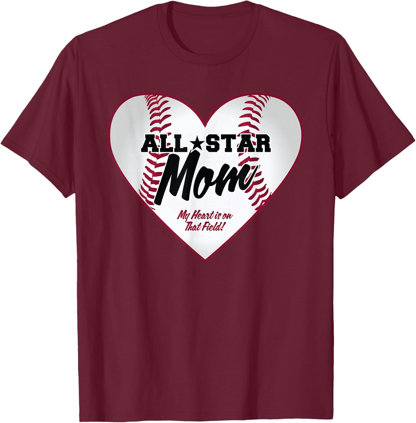 All-Star Baseball Mom T-Shirt - T-Shirt | Maroon