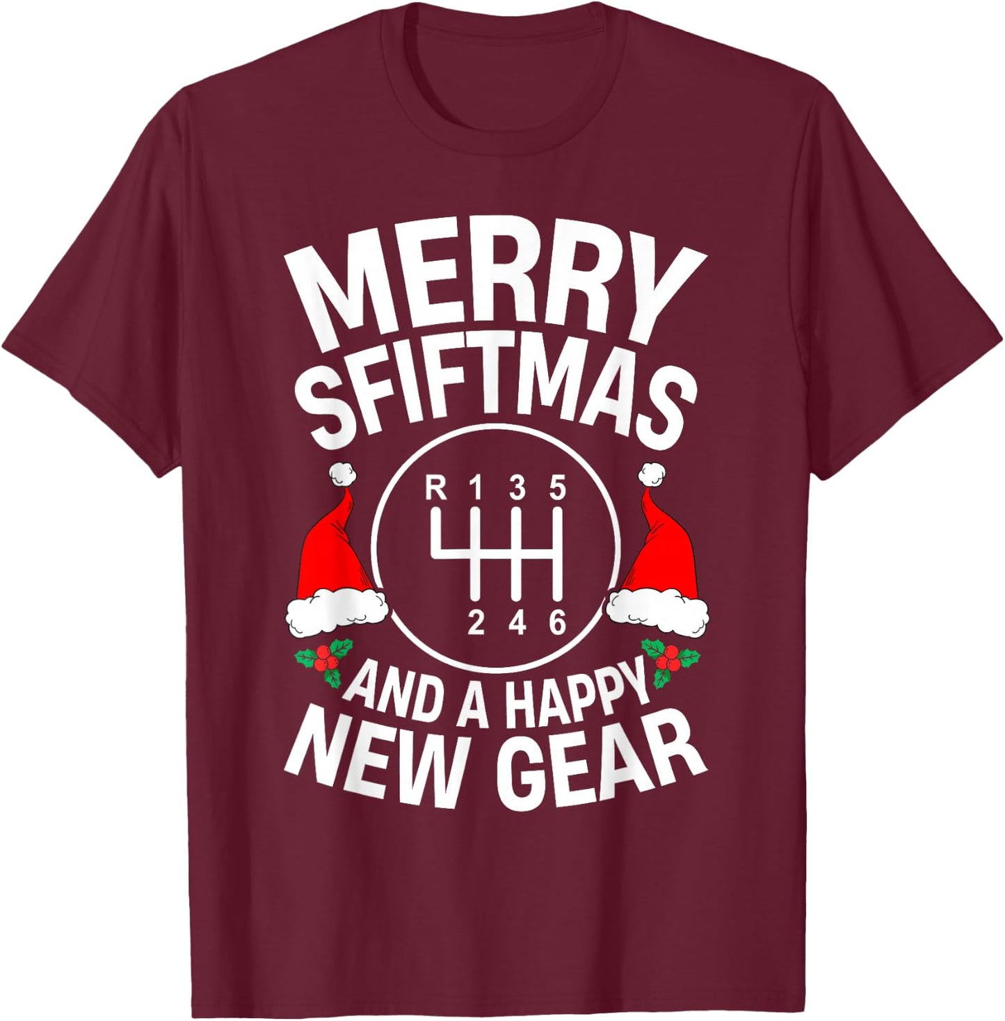 Car Guy Funny Auto Racing Mechanic Manual Christmas Car Love T-Shirt - T-Shirt | Maroon