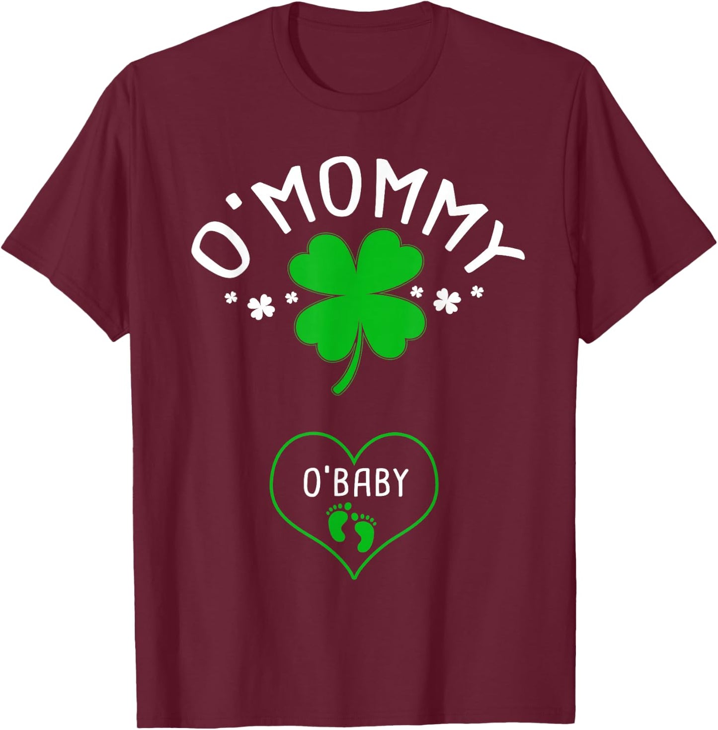 St Patricks Day Pregnancy Announcement Matching Couple T-Shirt - T-Shirt | Maroon