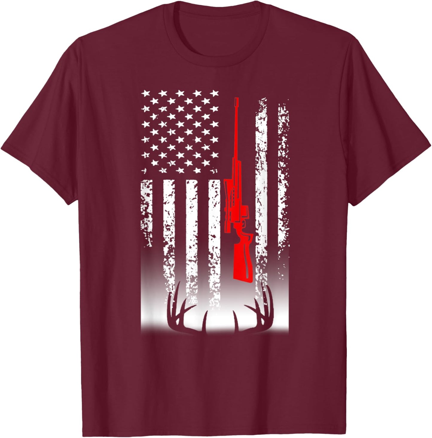 Deer Hunting & Fast Food T-Shirt - T-Shirt | Maroon
