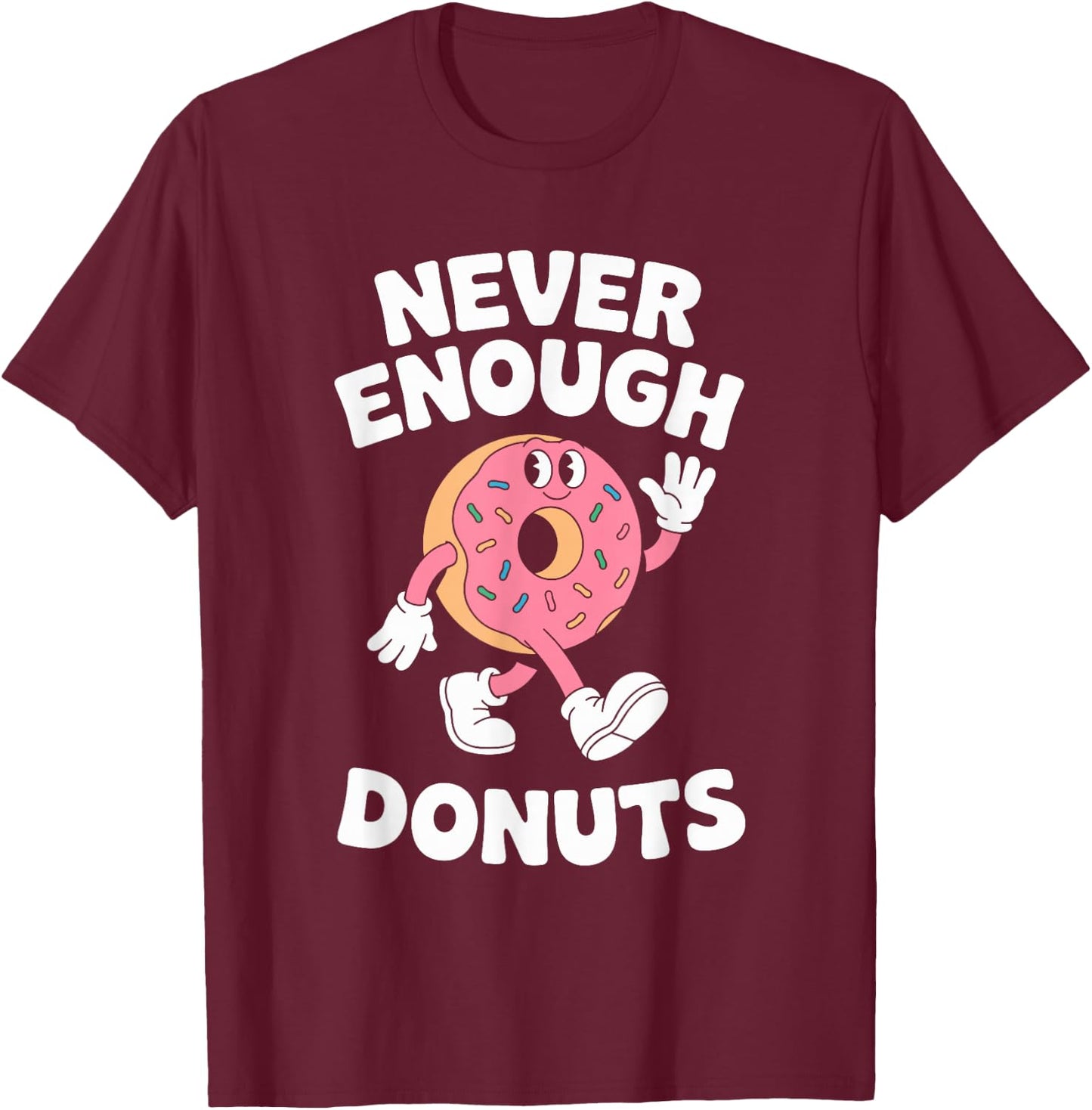 Funny Donut or Donuts Retro T-Shirt - T-Shirt | Maroon