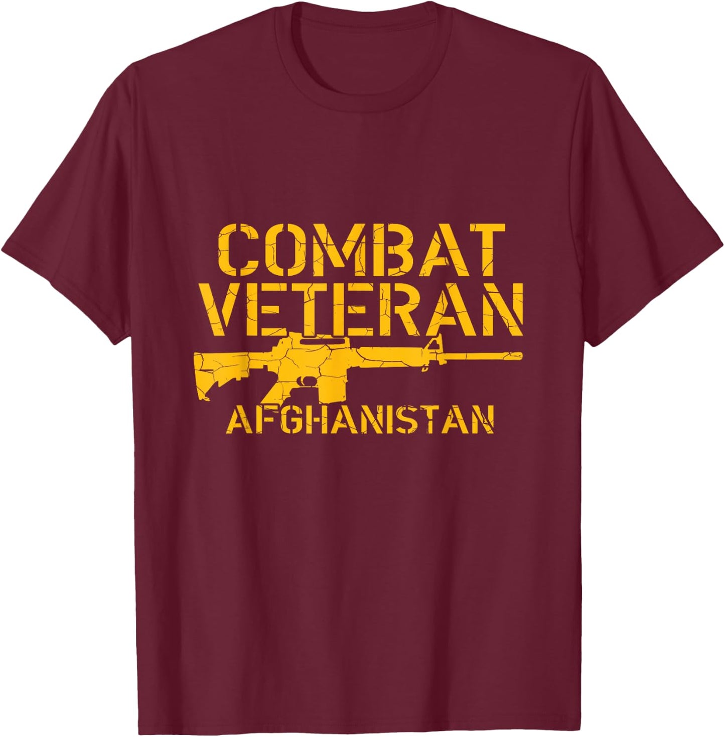 Combat Veteran Afghanistan T Shirt T-Shirt - T-Shirt | Maroon