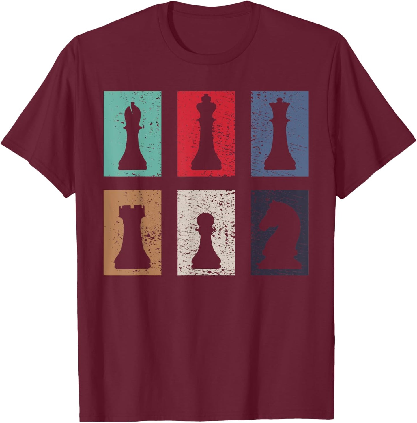 Chess Chessmen T-Shirt - T-Shirt | Maroon