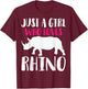 Just A Girl Who Loves Rhino Funny Animal Lover Zoo Jungle T-Shirt - T-Shirt | Maroon