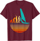 Windsurfer Evolution Windsurfing T-Shirt - T-Shirt | Maroon