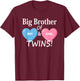 Sibling Heart for Twins and Twins, Big Brother of Boys and Girls T-Shirt - T-Shirt | Maroon