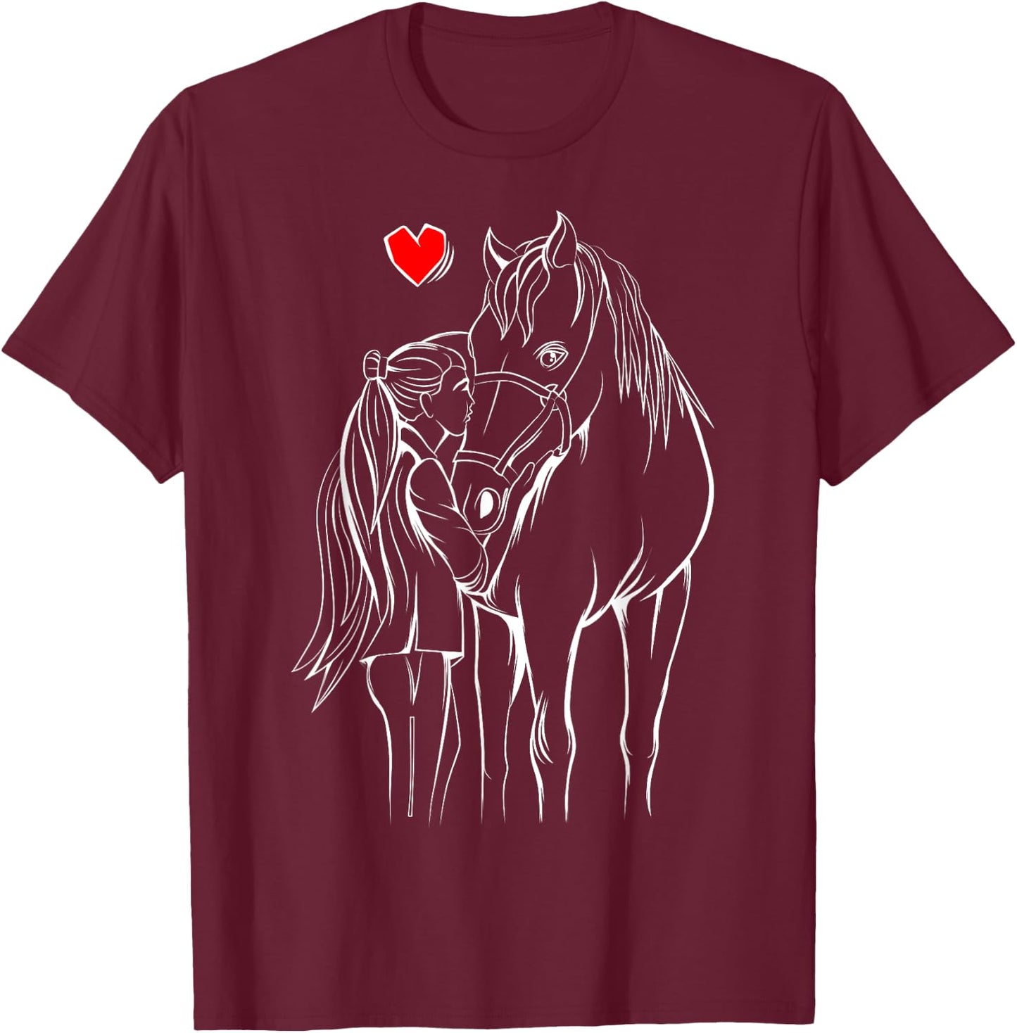 Horse Girl Women Horseback Riding T-Shirt - T-Shirt | Maroon