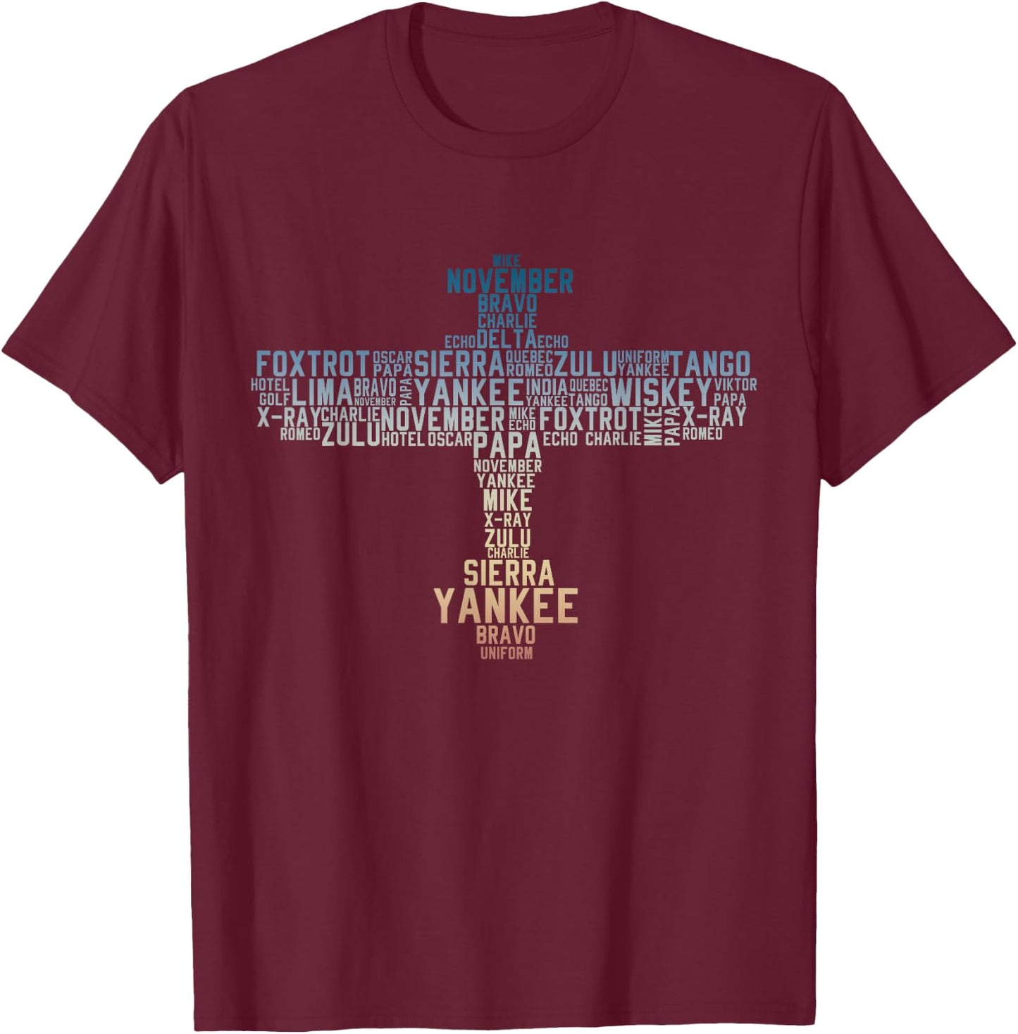 Phonetic alphabet airplane pilot T-Shirt - T-Shirt | Maroon
