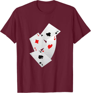 Four Aces Poker Game Pro Funny Lucky Players Gamblers Humor T-Shirt - T-Shirt | Maroon