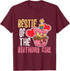 Bestie Of The Birthday Girl - Donut Party Best Friend BFF T-Shirt - T-Shirt | Maroon