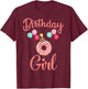 Birthday Girl Donut-Funny Matching Birthday Girl Party T-Shirt - T-Shirt | Maroon