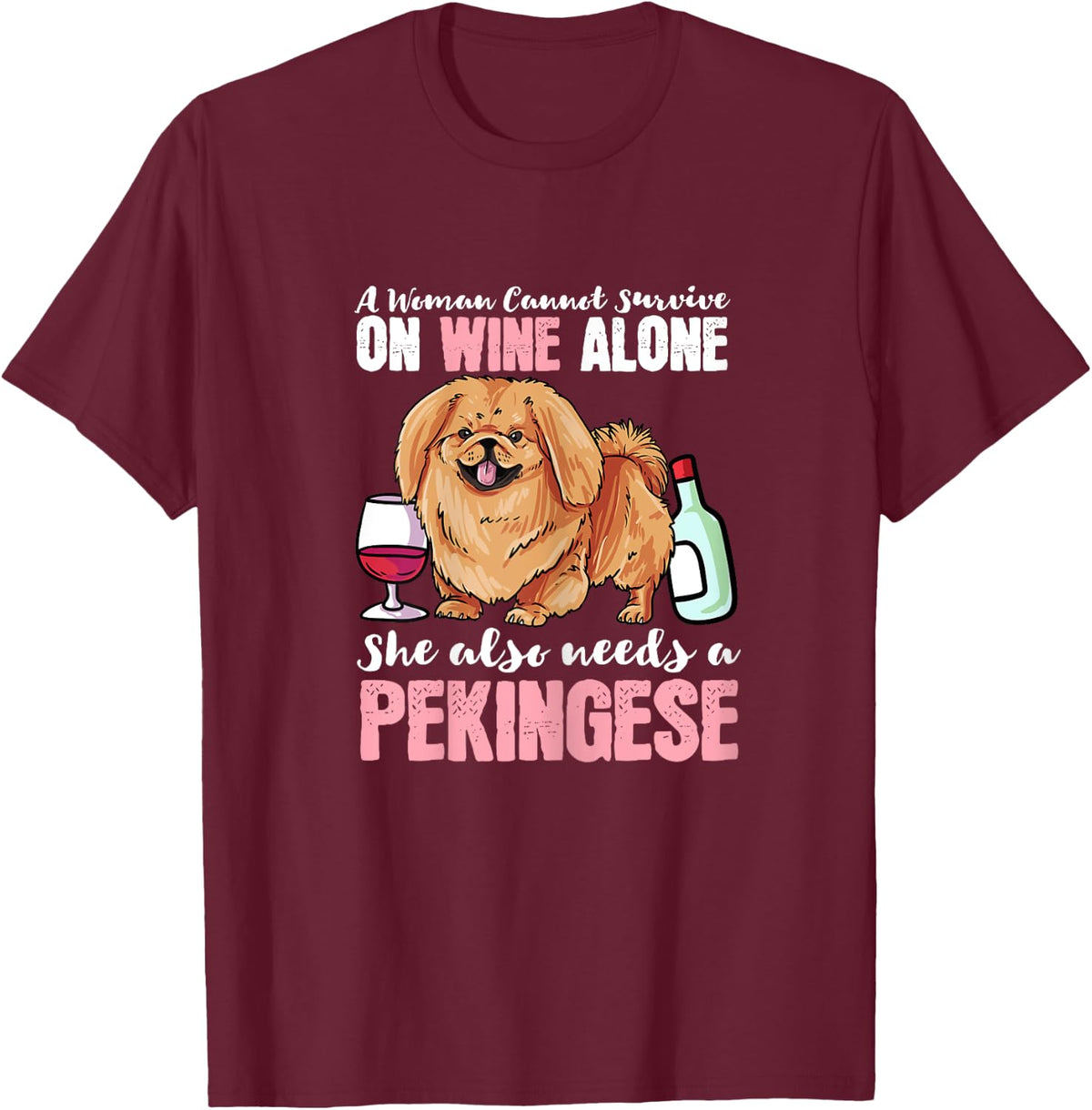 Pekingese Dog Owner Gift - I Love My Pekingese Dog T-Shirt - T-Shirt | Maroon