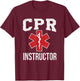 CPR Instructor Red Star Of Life EMS design Medic Gift T-Shirt - T-Shirt | Maroon