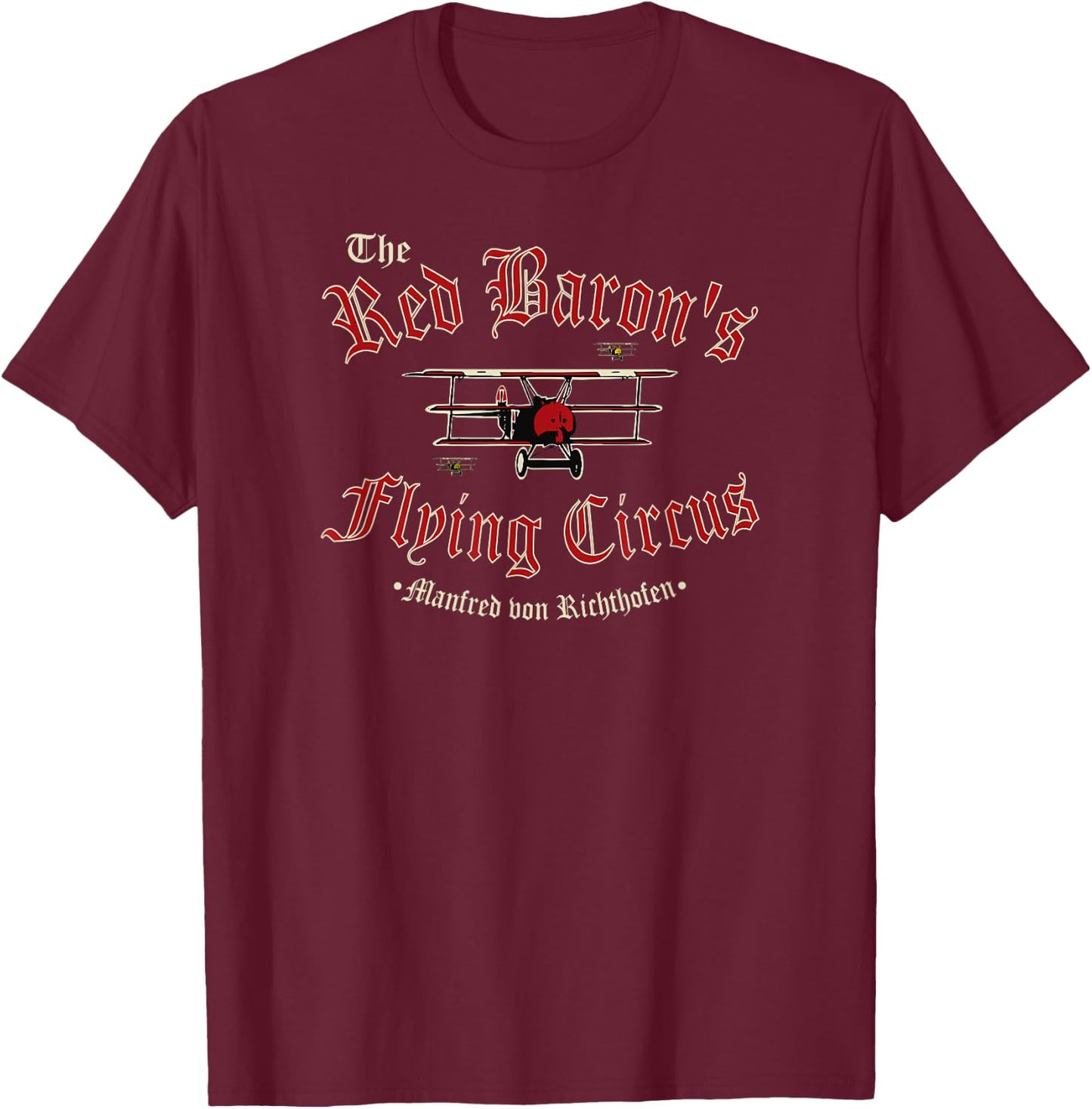 WW1 German Air Force - The Red Baron's Flying Circus T-Shirt - T-Shirt | Maroon