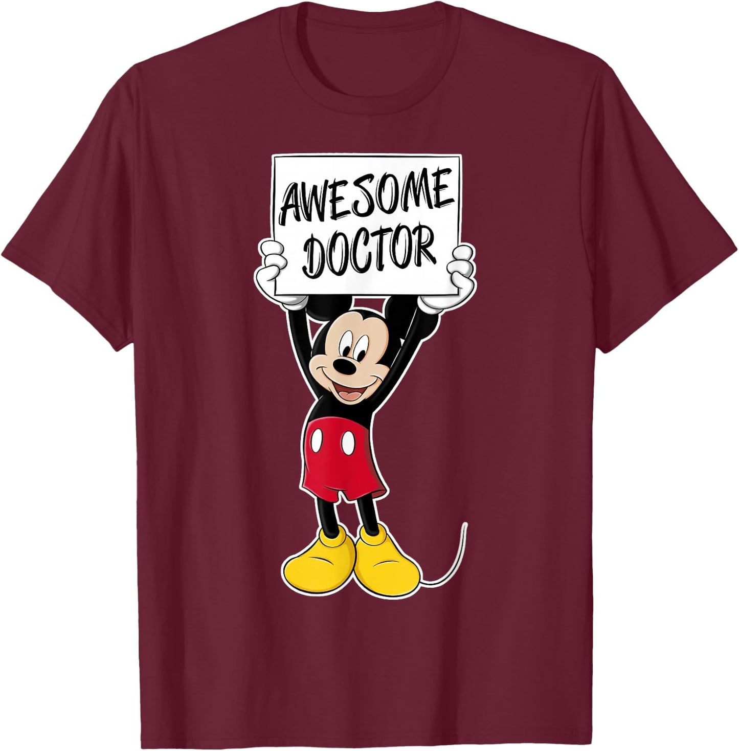 Disney Mickey Mouse Awesome Doctor T-Shirt - T-Shirt | Maroon