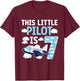 7th Airplane Birthday Party Seven Year Old Pilot Birthday T-Shirt - T-Shirt | Maroon