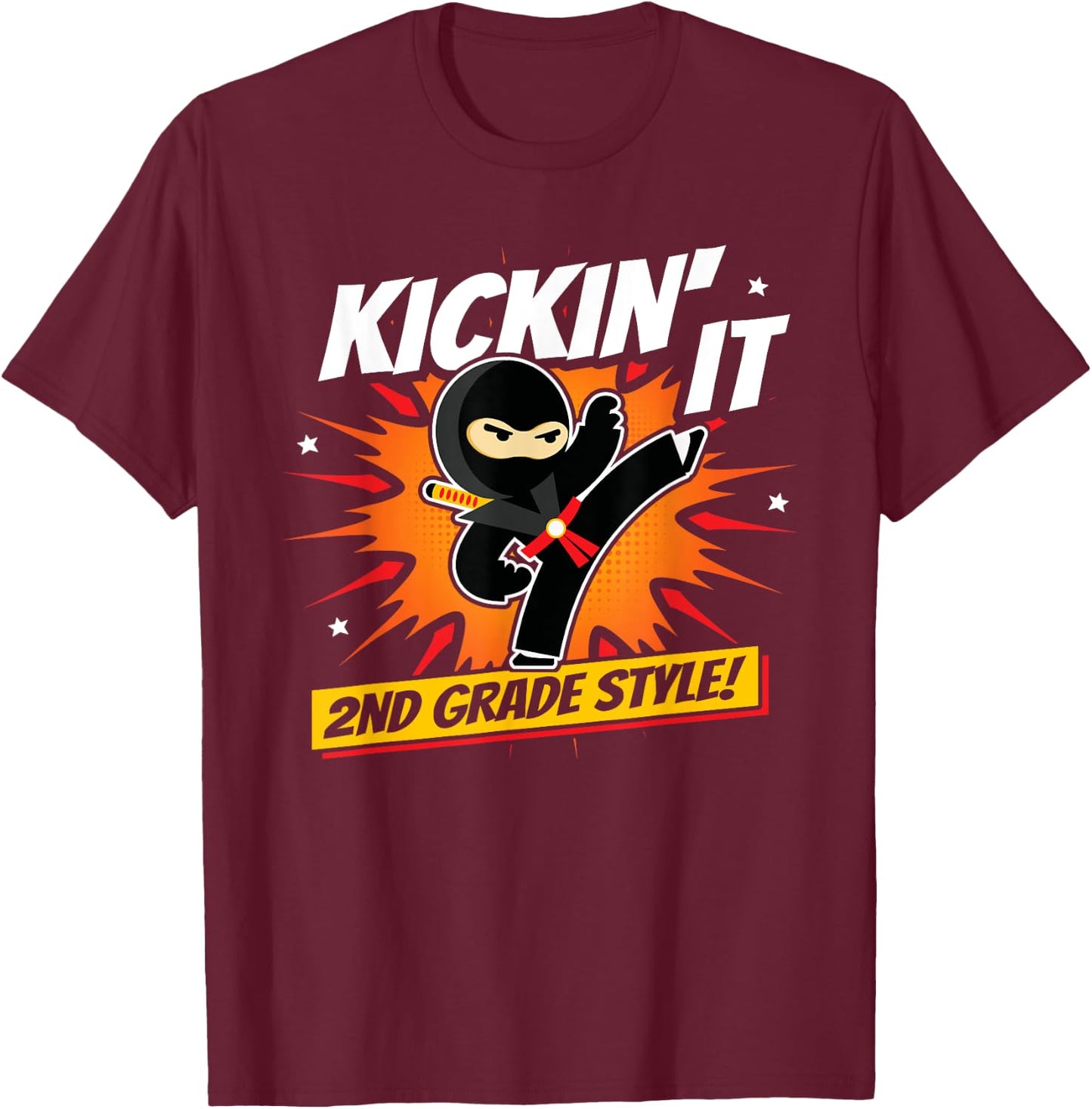 Second Grader - Back To School - Karate Ninja - 2nd Grade T-Shirt - T-Shirt | Maroon
