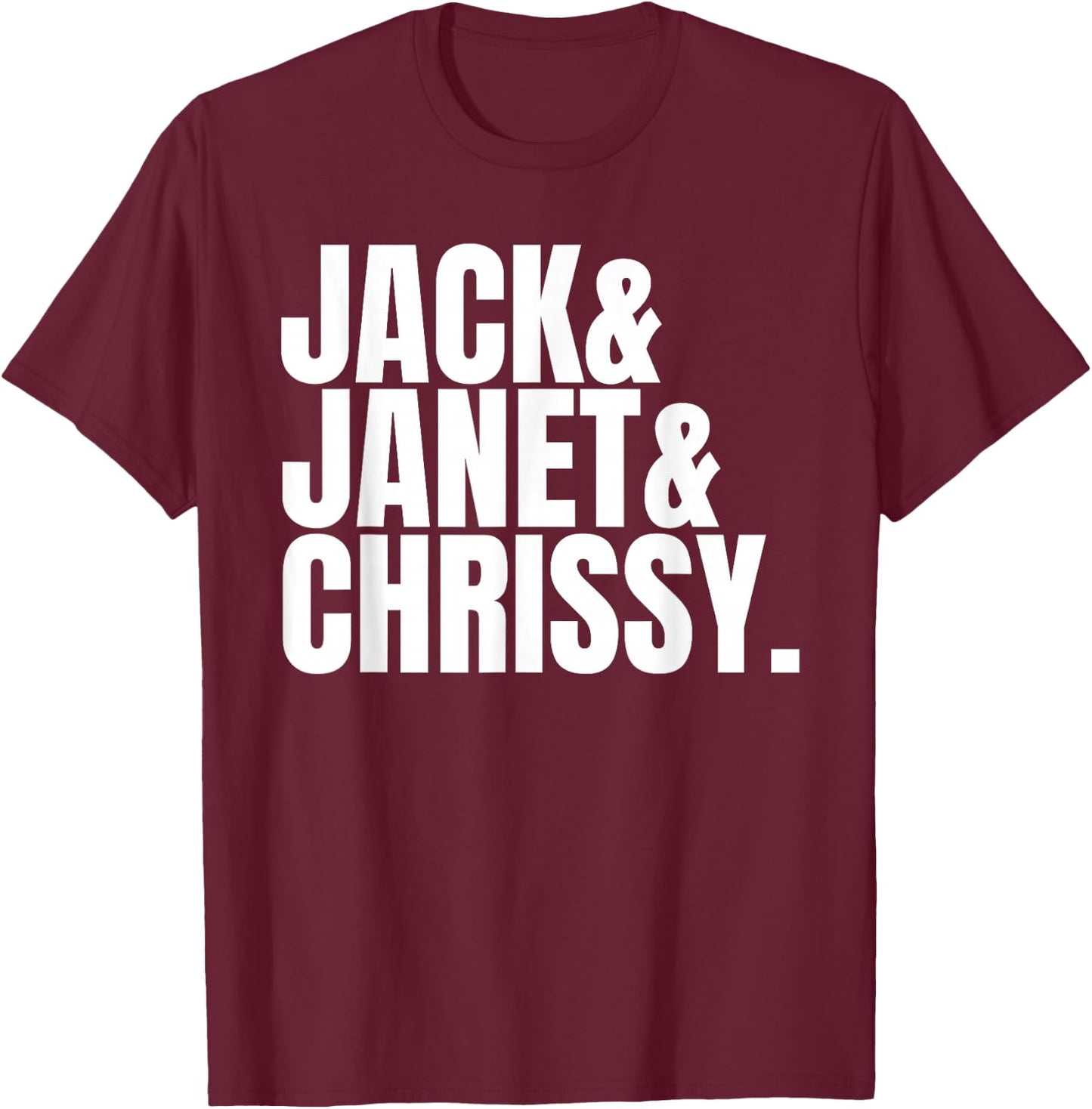 Best Friends Like Jack Janet Chrissy 70s Vintage TV fan T-Shirt - T-Shirt | Maroon