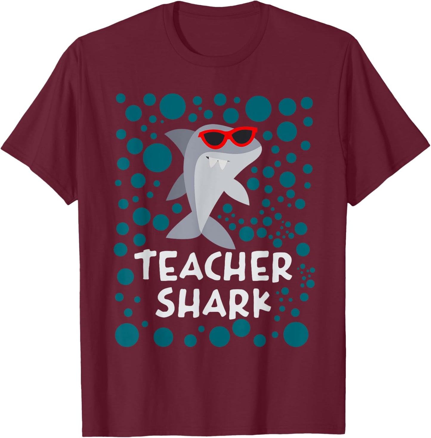 Funny Teacher Shark Women Kids T-Shirt - T-Shirt | Maroon