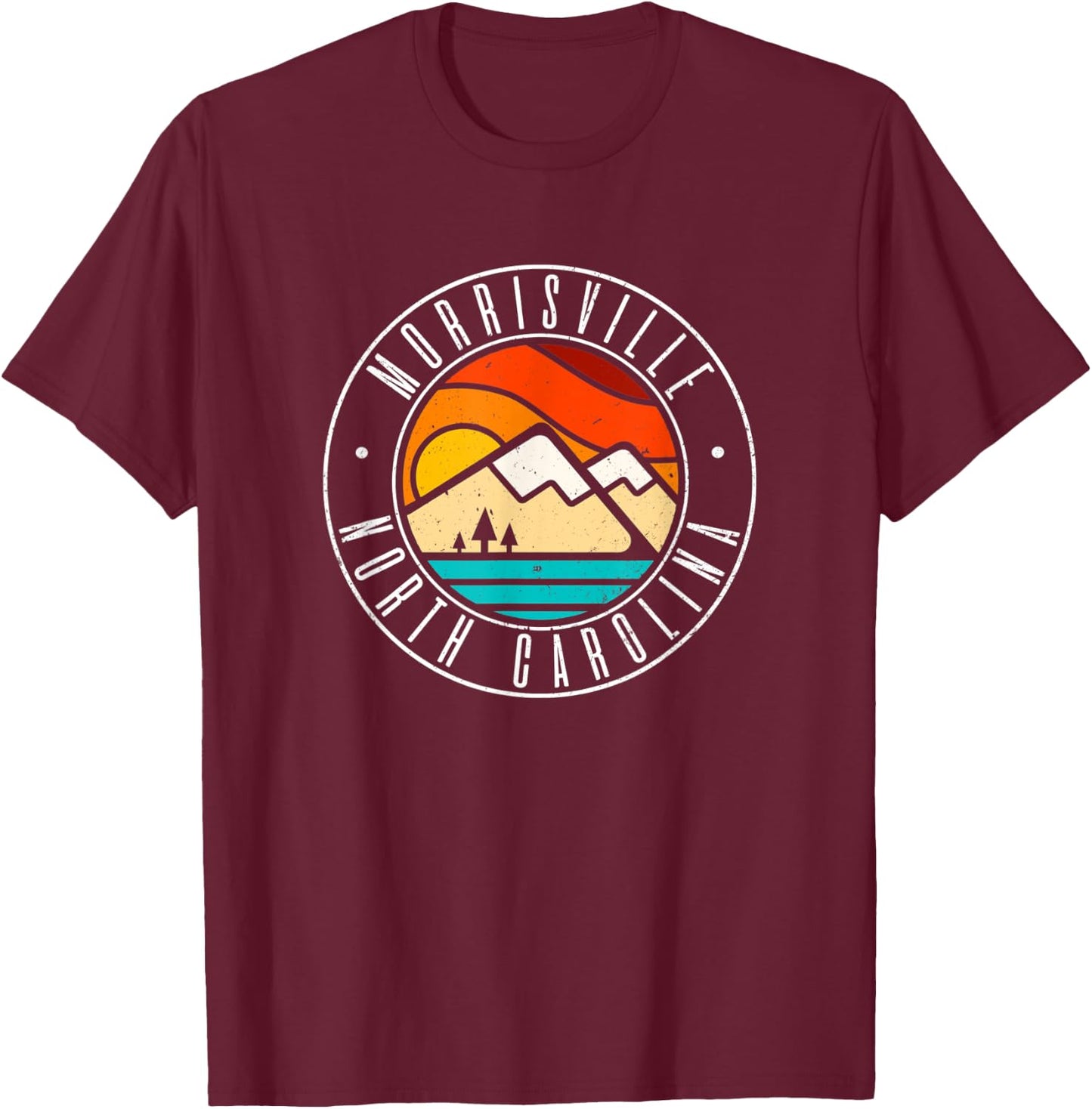 Minimalist Outdoors Morrisville North Carolina NC T-Shirt - T-Shirt | Maroon