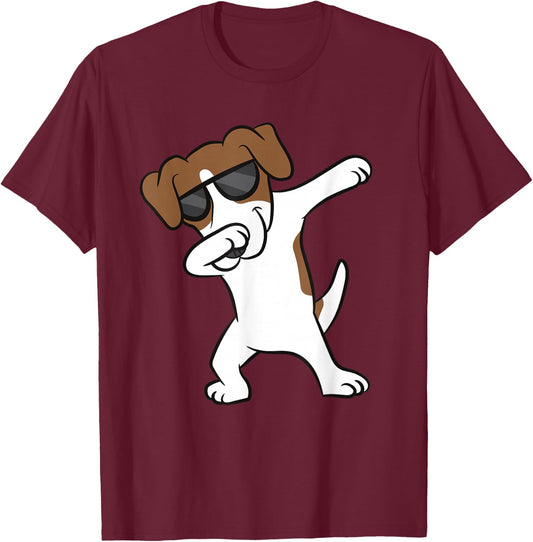 Jack Russell Dabbing Cute Jack Russell Love Jack Russells T-Shirt - T-Shirt | Maroon