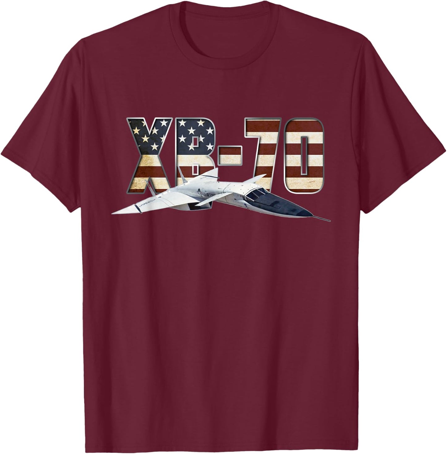XB-70 Valkyrie US Bomber Jet Aircraft Plane Airplane T-Shirt - T-Shirt | Maroon