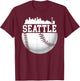 Vintage Downtown Seattle Shirt Baseball Retro Washington T-Shirt - T-Shirt | Maroon