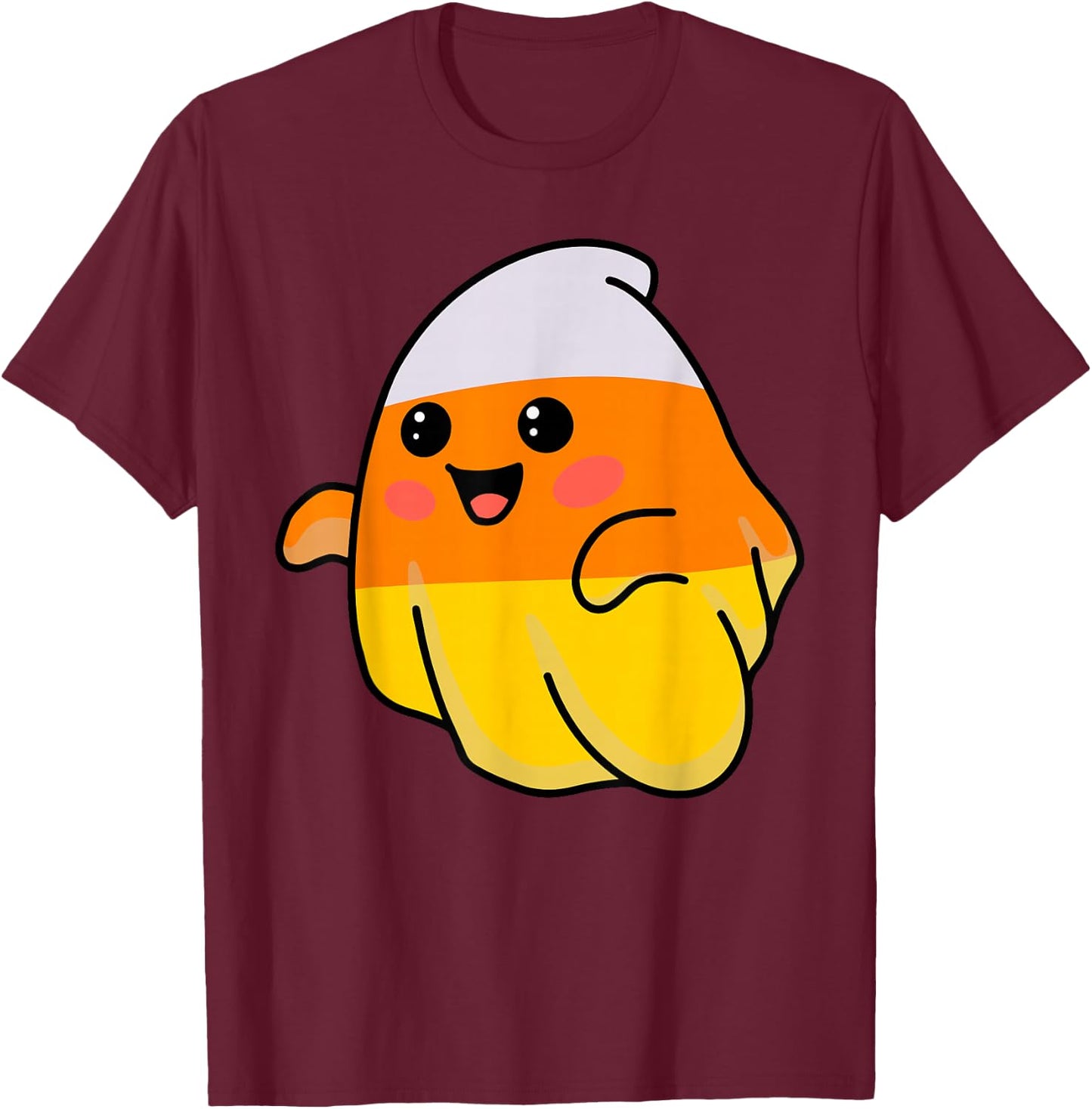 Candy Corn Ghost Costume Funny Lazy Halloween Cute Ghostie T-Shirt - T-Shirt | Maroon