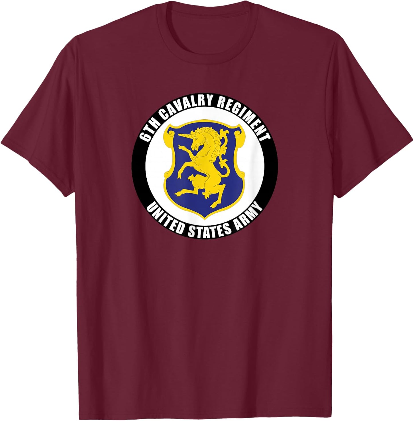 6th Cavalry Regiment United States Army Veteran Military T-Shirt - T-Shirt | Maroon