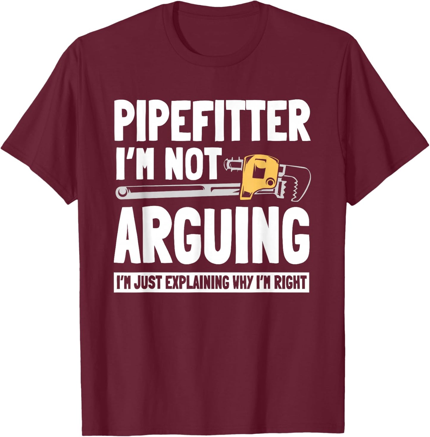 Pipefitter Steamfitter Plumber Tradesman Piping System T-Shirt - T-Shirt | Maroon