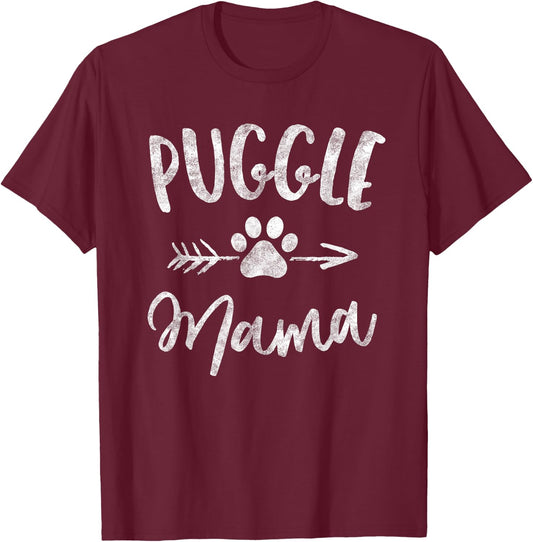 Puggle Mama Shirt Pug Beagle Lover Owner Gifts Dog Mom Men Women Kids T-Shirt - T-Shirt | Maroon