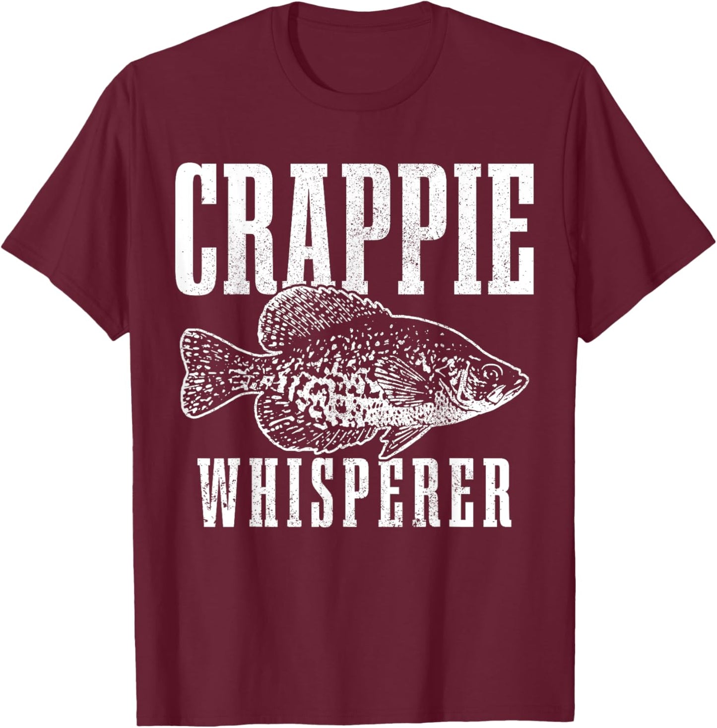 Crappie Whisperer Funny Vintage Crappie Fishing Fisherman T-Shirt - T-Shirt | Maroon