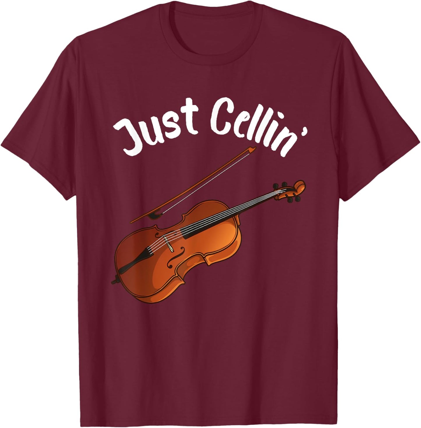 Funny Cello Designs Women Music Fan Lover Musicians T-Shirt - T-Shirt | Maroon