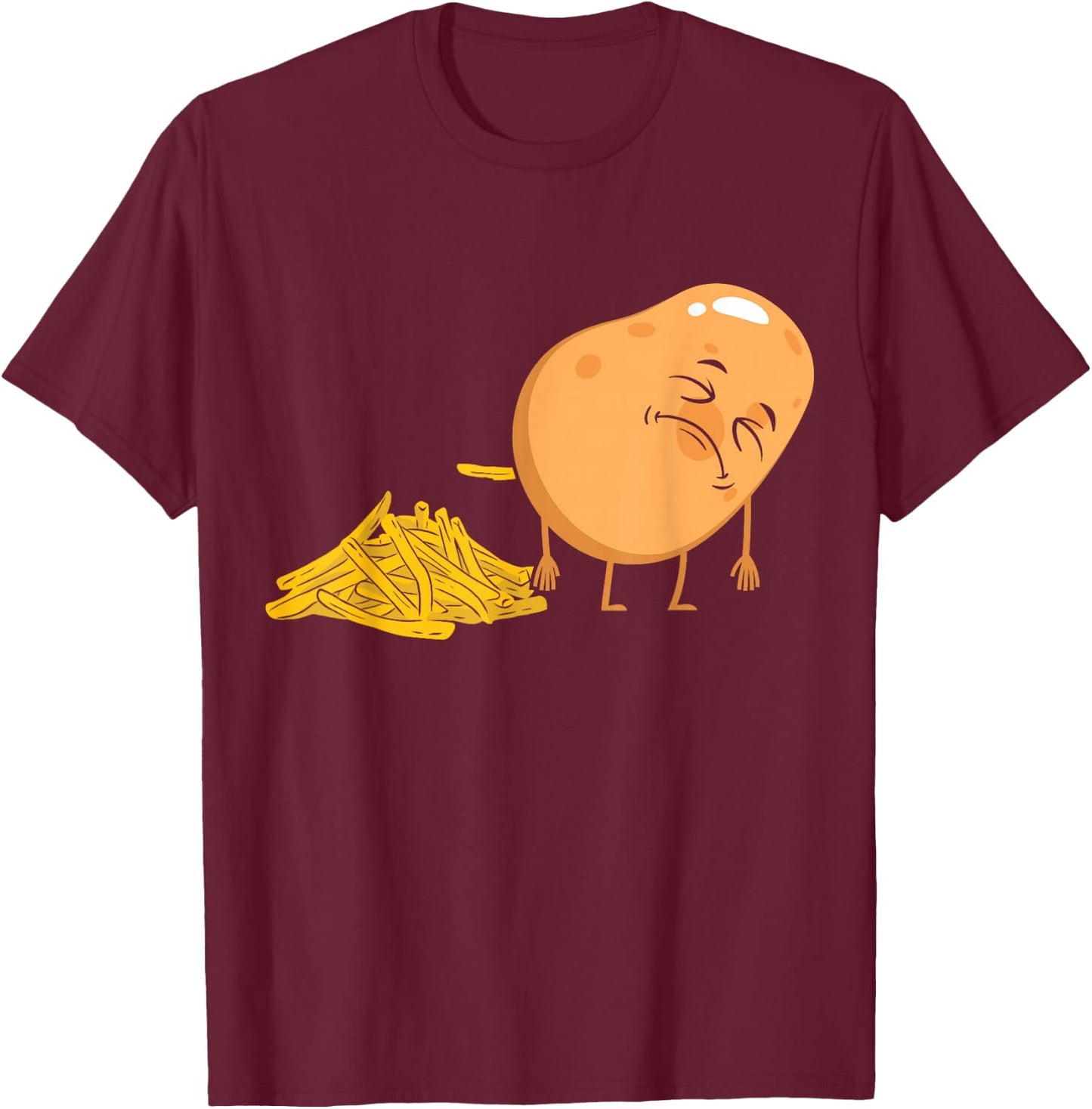 Pooping Potato French Friens Potato Lover Tater Tots T-Shirt - T-Shirt | Maroon