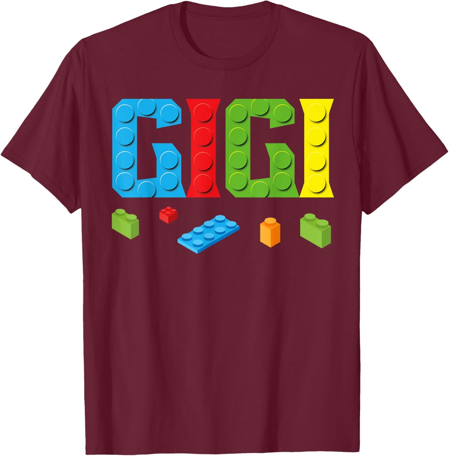 Gigi Master Builder Building Bricks Blocks Family Set Parent T-Shirt - T-Shirt | Maroon