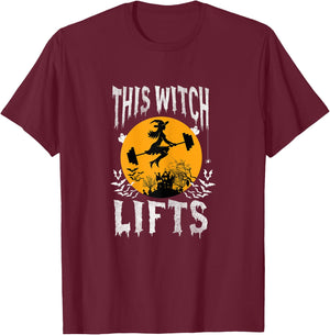 This Witch Lifts Funny Halloween Lifting T-Shirt - T-Shirt | Maroon