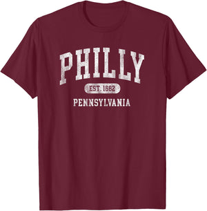 Philadelphia Pennsylvania retro throwback Philly Souvenir T-Shirt - T-Shirt | Maroon