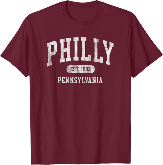 Philadelphia Pennsylvania retro throwback Philly Souvenir T-Shirt - T-Shirt | Maroon
