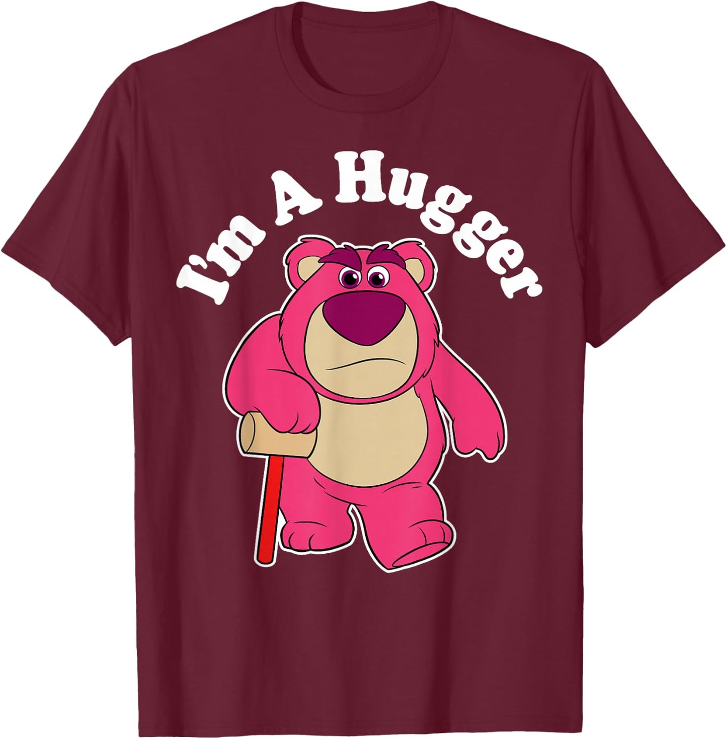 Disney Pixar Toy Story I'm A Hugger Lotso The Bear Portrait T-Shirt - T-Shirt | Maroon