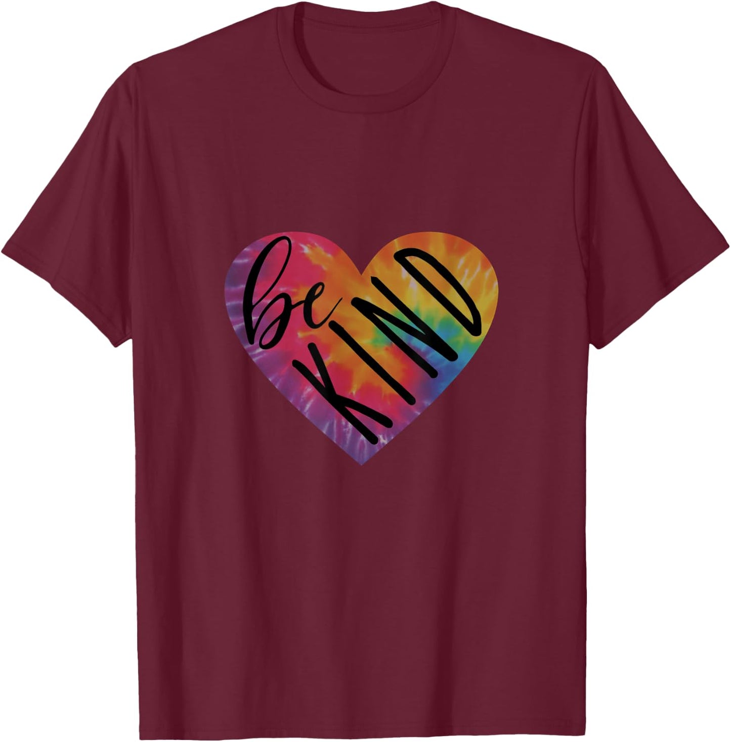 Be Kind Shirt Groovy Tie Dye Flower Power Gift Anti Bullying T-Shirt - T-Shirt | Maroon