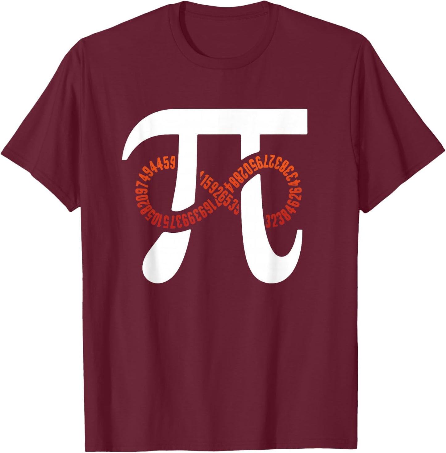 Funny Pi Number 3.141 Infinity Pi Day Funny Geek Math Lover T-Shirt - T-Shirt | Maroon
