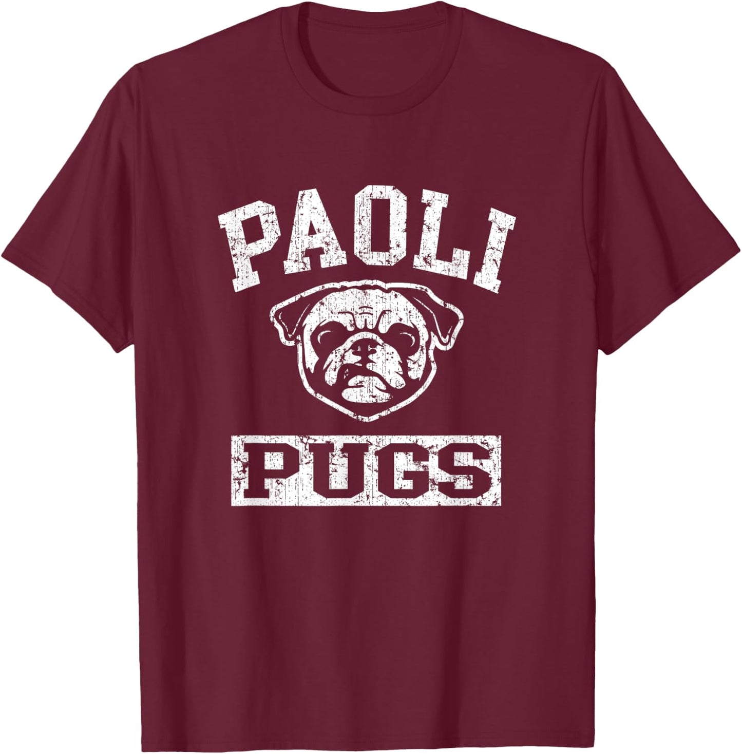 Paoli Pugs Vintage T-Shirt - T-Shirt | Maroon