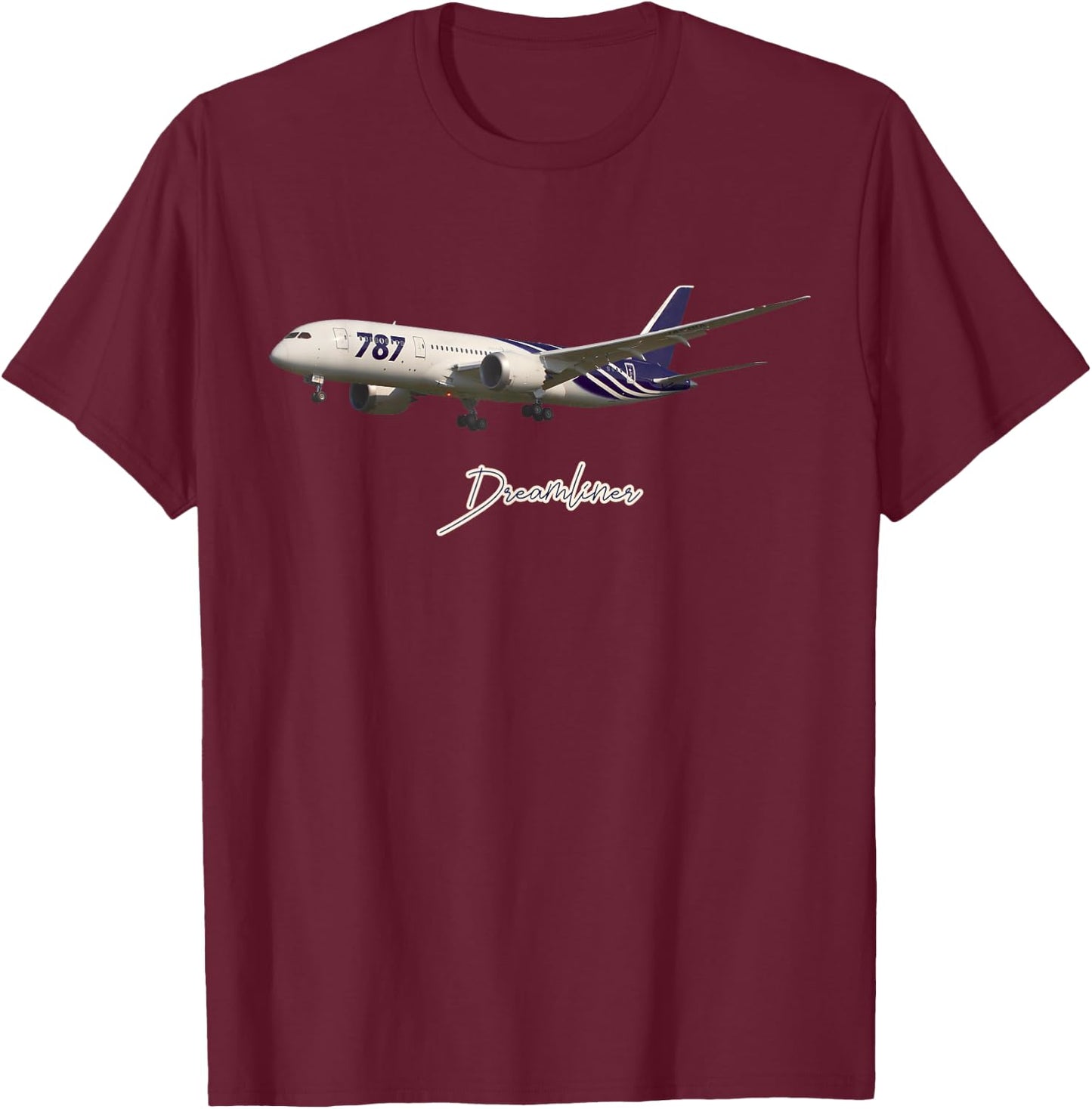 787 Passenger Plane T-Shirt - T-Shirt | Maroon