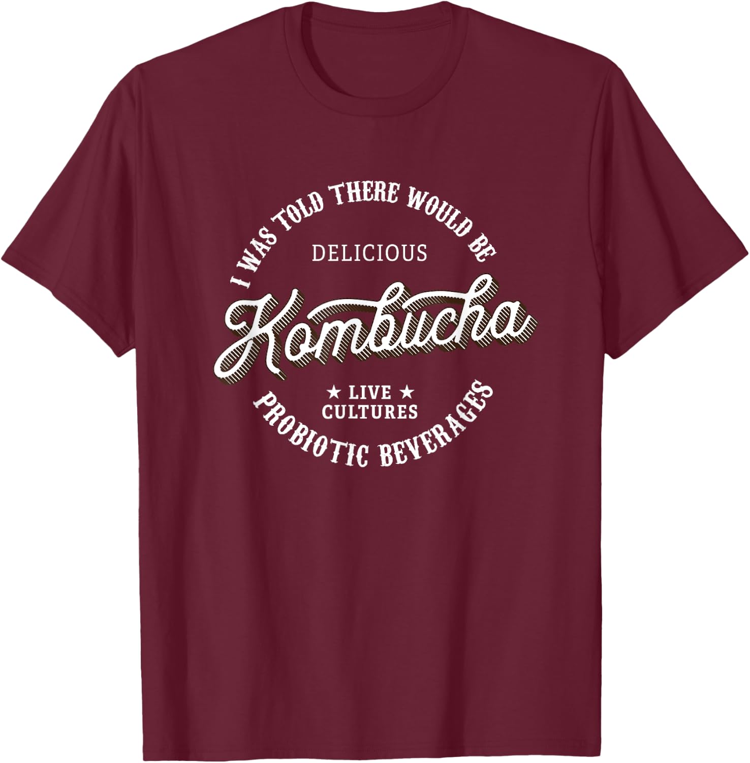 Kombucha Gifts - Funny Vintage Kombucha Label T-Shirt - T-Shirt | Maroon