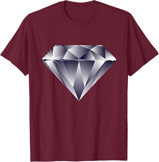 Large Sparkling Diamond Gemstone Jewel Graphic T-Shirt - T-Shirt | Maroon