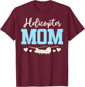Helicopter Parents Funny Women Pilot Helicopter Mom T-Shirt - T-Shirt | Maroon